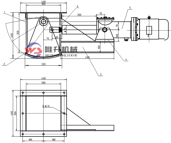 DSZ-30A電液動(dòng)扇形閘門外形圖紙